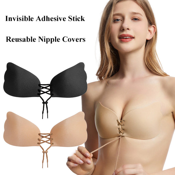 Large Size Strapless Bra Adhesive Sticky Push Up Bras For Women Rabbit Brassiere Lingerie Invisible Women Hot - happyshop365247
