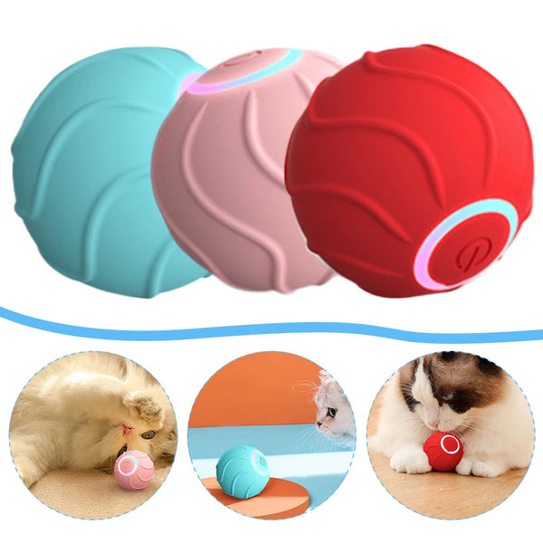 Smart Cat Toys Rolling Ball Pet Cat Owner Interactive Pets Toys Automatic Bouncing Ball USB Self Hi Teasing Kittens Jumping Ball - happyshop365247