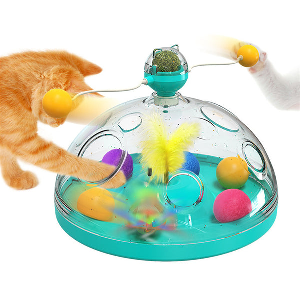 Meows Windmill Funny Cat Toys Interactive Multifunctional Turntable Pet Educational Toys With Catnip Luminous Ball Pinwheel Toys Pet Products - happyshop365247