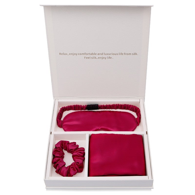 Silk Real Silk Eye Mask, Hair Loop Pillowcase - happyshop365247