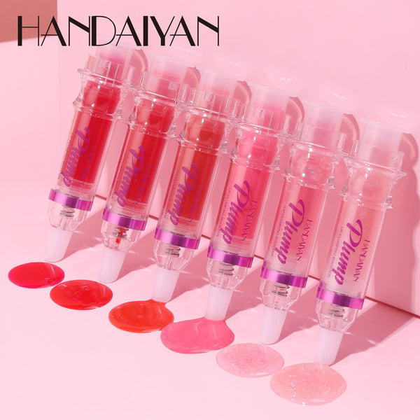 HANDAIYAN PLUMP & POUT Lip Plumping Booster Gloss, High Shine for Plumper Looking Lips,Extreme Shine Crystal Volume Lip Oil - happyshop365247