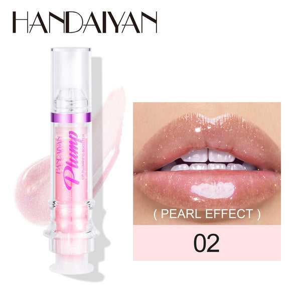 HANDAIYAN PLUMP & POUT Lip Plumping Booster Gloss, High Shine for Plumper Looking Lips,Extreme Shine Crystal Volume Lip Oil - happyshop365247