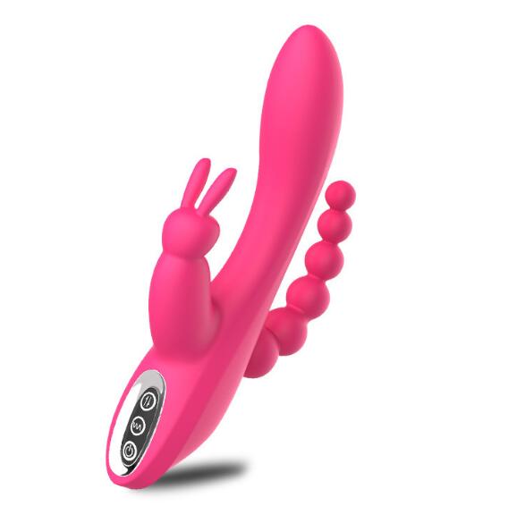 12 Speeds Waterproof Rechargeable Rabbit Vibrator G-spot and P-spot Anal Clit Stimulator Dildo Adult Sex Toys for Women - happyshop365247