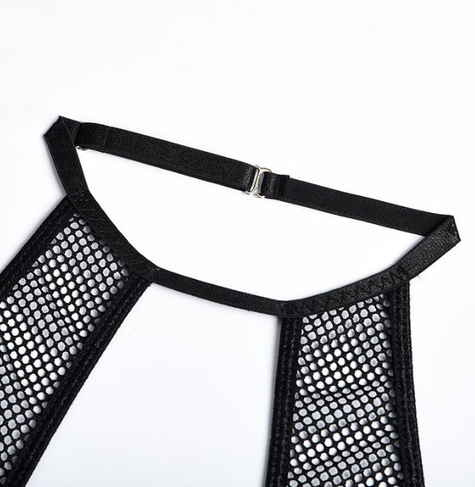 Lace Grid Stitching See Through Self Cultivation Sling Sex Appealing Bodysuit - happyshop365247