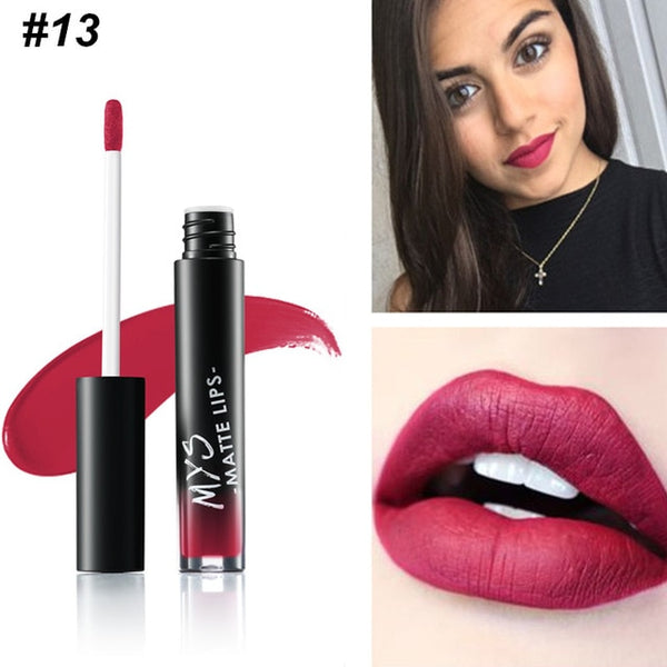 MYS Brand Makeup Matte Liquid Lipstick Tint Waterproof Make Up Long Lasting Lip Stick Nude Lip Gloss Cosmetics Batom - happyshop365247