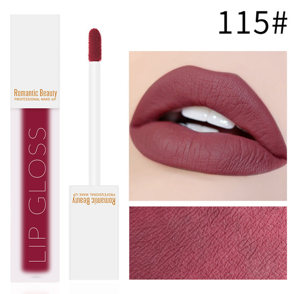 Romantic Beauty Velvet Matte Lip Glaze Non-Stick Lip Gloss - happyshop365247