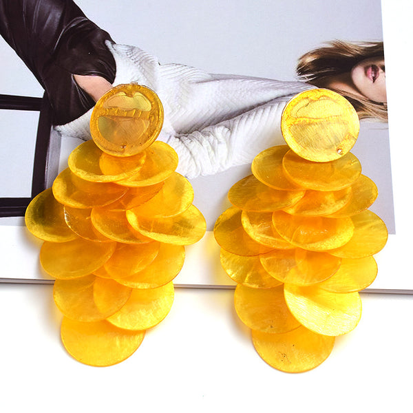 Beauty Fashion Earrings Shell Long Multi-piece Jewelry - happyshop365247