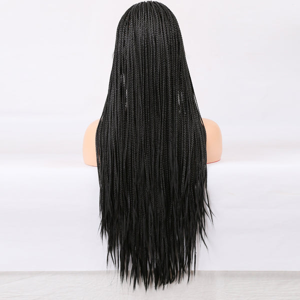 Braided Wigs Three Strand Lotus Dreadlocks Women's Chemical Fiber Front Lace Wig Headgear Lace Wigs - happyshop365247