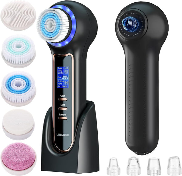3 In 1 Electric Facial Cleaner Sonic Vibration Facial Brush Machine Waterproof Facial Cleansing Brush - happyshop365247