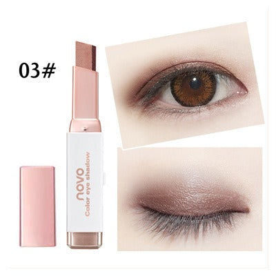 Eyeshadow Stick Stereo Gradient Shimmer Double Color Cream Pen Eye Makeup Cosmetics Tool - happyshop365247