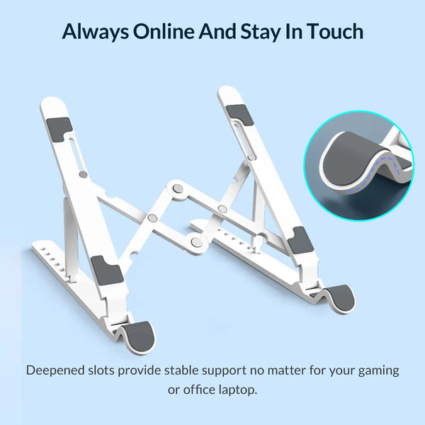 ORICO Portable Laptop Stand Riser Foldable Adjustable Notebook Holder Vertical Computer Stand desk 7 Angles for MacBook Tablets - happyshop365247