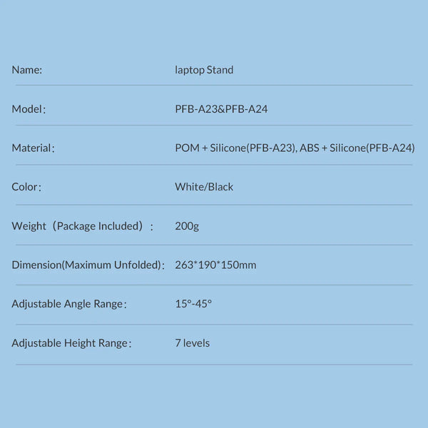 ORICO Portable Laptop Stand Riser Foldable Adjustable Notebook Holder Vertical Computer Stand desk 7 Angles for MacBook Tablets - happyshop365247