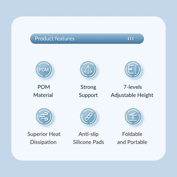 ORICO Portable Laptop Stand Riser Foldable Adjustable Notebook Holder Vertical Computer Stand desk 7 Angles for MacBook Tablets - happyshop365247