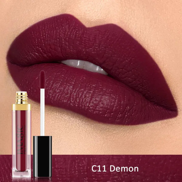 IMAGIC Waterproof Lip Gloss Matte Liquid Lipstick Matte Lipstick Lipkit Cosmetics Makeup Nude 12color - happyshop365247
