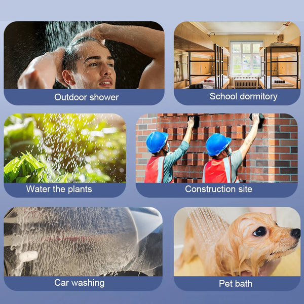 Portable Outdoor Shower Set Handheld Shower Head Adjustable Flow Camping Shower for Hiking Backpacking Beach Traveling Gardening - happyshop365247