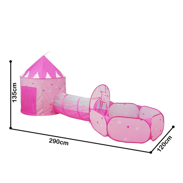 3 In 1 Tunnel Spaceship Tent House Play Toys Foldable Children Crawling Portable Ocean Pool Houses Toy Tents For Girls & Boys - happyshop365247