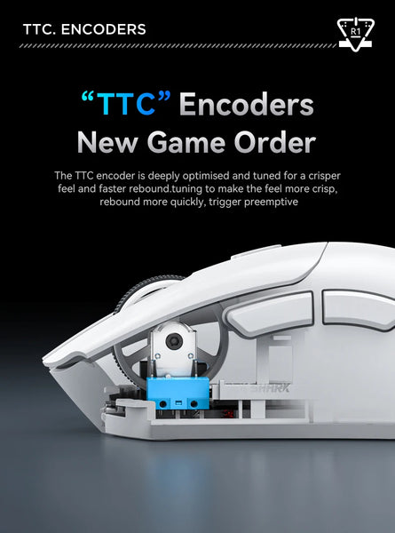 Attack Shark R1 Bluetooth Mouse,18000dpi,PAW3311,Wiredless Tri-mode Connection, Macro Gaming Mouse - happyshop365247