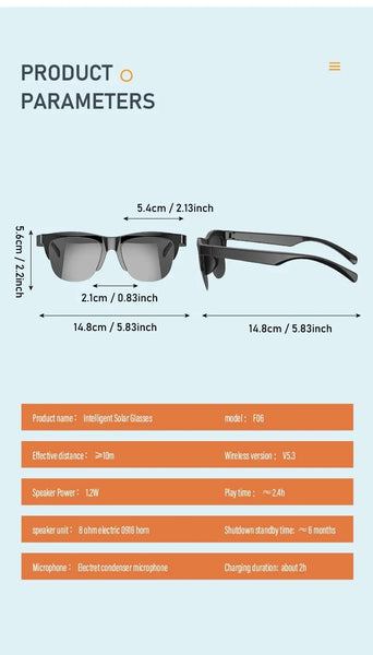 Xiaomi Smart Bluetooth V5.3 Sunglasses Glasses Call Outdoor Sports Headphones HIFI Black Technology Anti-touch UV For Men Women - happyshop365247