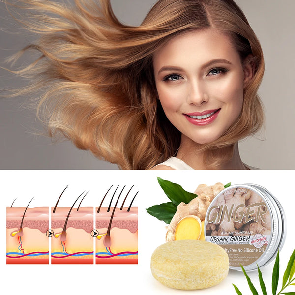Ginger Polygonum Soap Hair Growth Shampoo Soap Pure Plant Organic Handmade Cold Processed Fast Growth Shampoos Hair Care Soaps - happyshop365247