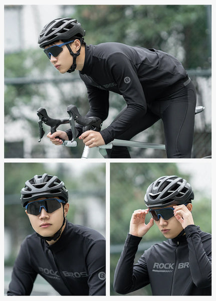 ROCKBROS Cycling Polarized Glasses 4Lens Interchangeable Myopia Frame Sunscreen UV400 Protection Sunglasses Men MTB Bike Glasses - happyshop365247