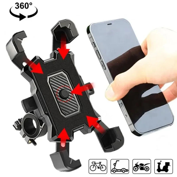 360° Rotatable Electric Bicycle Phone Holder for iPhone Xiaomi Riding MTB Bike Moto Motorcycle Stand Bracket Non-slip Cycling - happyshop365247