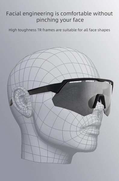 ROCKBROS Cycling Polarized Glasses 4Lens Interchangeable Myopia Frame Sunscreen UV400 Protection Sunglasses Men MTB Bike Glasses - happyshop365247