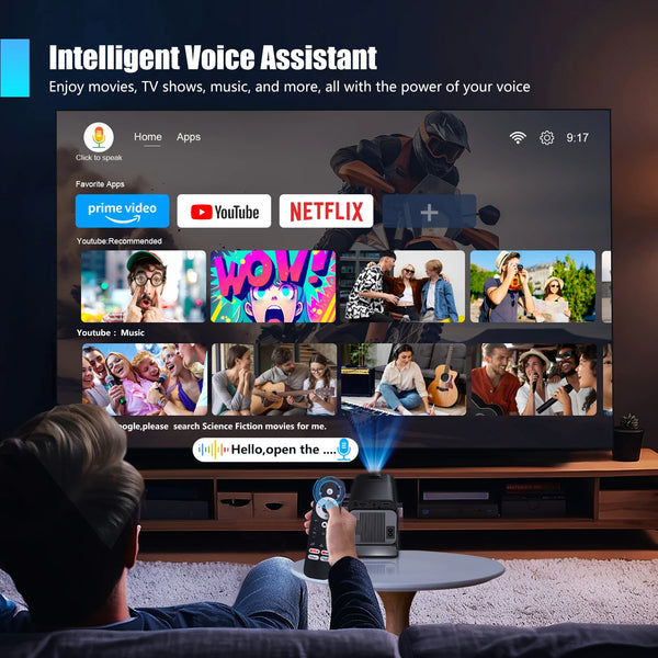 Magcubic Netflix Officially Licensed Native 1080P HY320 NTV Projector 4K 500ANSI Prime Video YouTube WIFi BT5.2 Android 13 Voice - happyshop365247