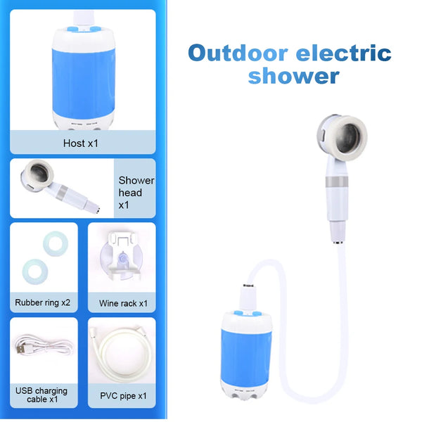Portable Outdoor Shower Set Handheld Shower Head Adjustable Flow Camping Shower for Hiking Backpacking Beach Traveling Gardening - happyshop365247