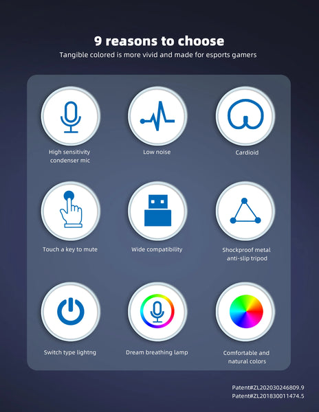 Condenser Professional Microphone Mic For PC Laptop Computer Gaming USB Wired Streaming Podcast Studio Mike Kit Gamer Accessory - happyshop365247