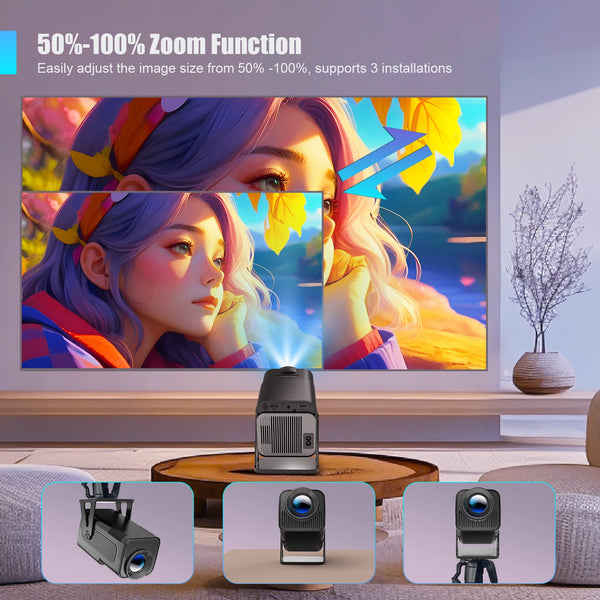 Magcubic Netflix Officially Licensed Native 1080P HY320 NTV Projector 4K 500ANSI Prime Video YouTube WIFi BT5.2 Android 13 Voice - happyshop365247