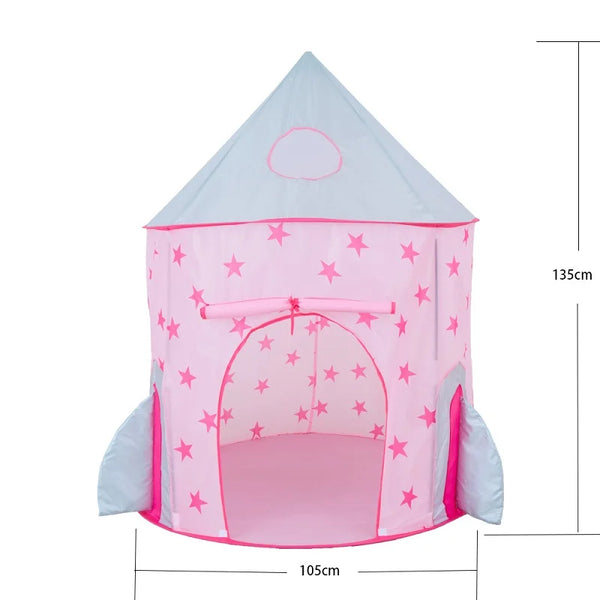 3 In 1 Tunnel Spaceship Tent House Play Toys Foldable Children Crawling Portable Ocean Pool Houses Toy Tents For Girls & Boys - happyshop365247