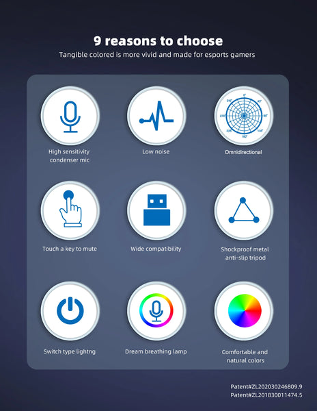 Condenser Professional Microphone Mic For PC Laptop Computer Gaming USB Wired Streaming Podcast Studio Mike Kit Gamer Accessory - happyshop365247