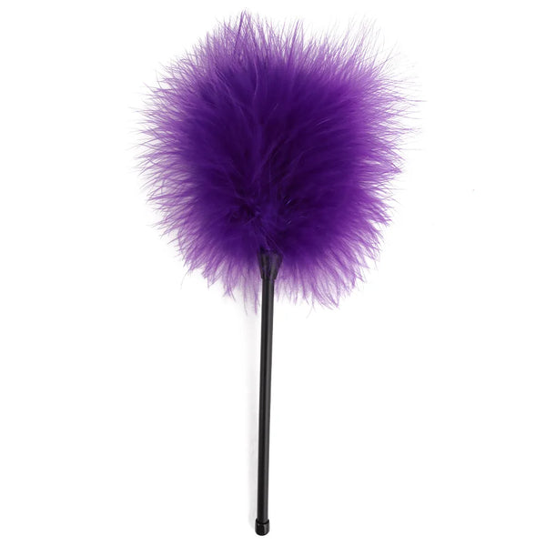 Tease Tickle with Soft Artificial Feather Short Handle Easy to Hold Punishment Spankign Whip BDSM Sex Toys for Women and Couples - happyshop365247