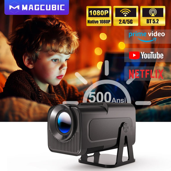 Magcubic Netflix Officially Licensed Native 1080P HY320 NTV Projector 4K 500ANSI Prime Video YouTube WIFi BT5.2 Android 13 Voice - happyshop365247