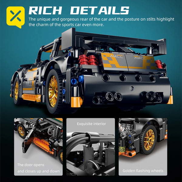 ToylinX 1/18 Sports Car Series Collectible Car 520pcs Building Technology Model Boy Kids Educational Racing Toy for Festive gift - happyshop365247