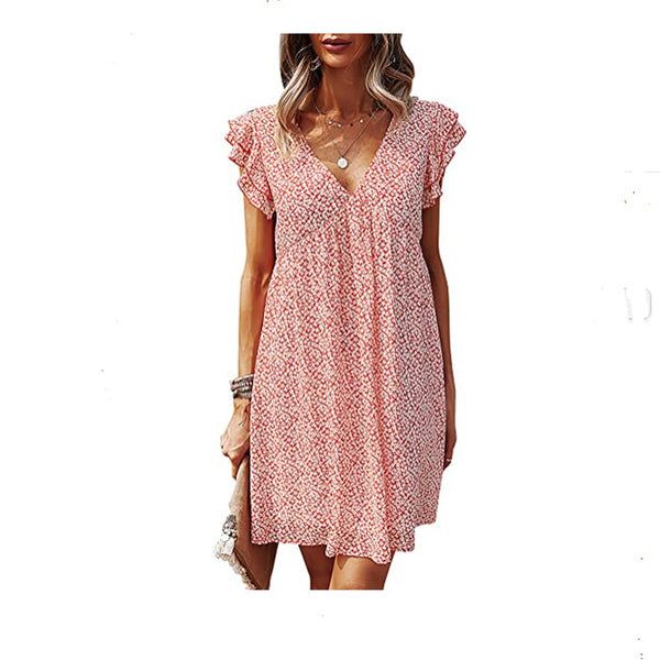 Loose Women's Dresses V-neck Sexy Skirts Amazon Summer New Products - happyshop365247