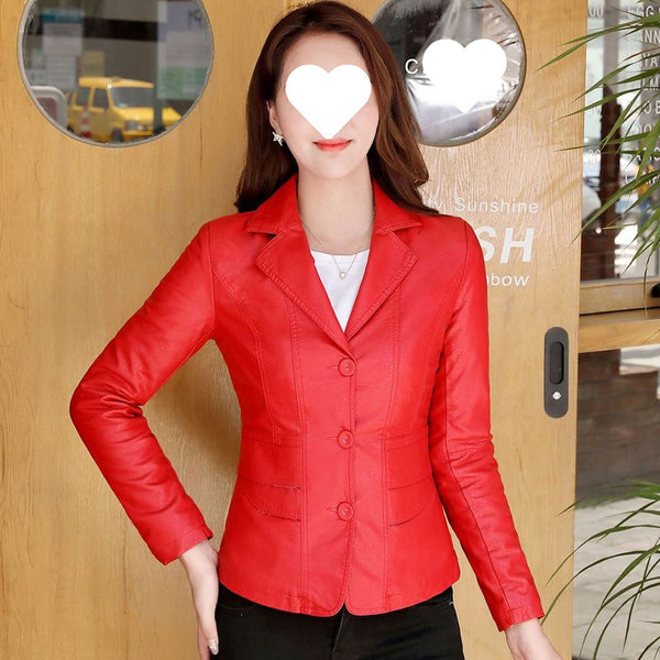 Leather Coat Women Fall Short Western Style All-matching Women - happyshop365247