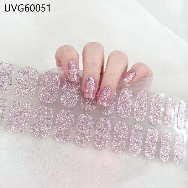 Blush Nail Stickers Uv Semi-baked Gel - happyshop365247