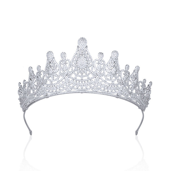 Tiara Micro-inlaid Zircon Crown Wedding Tiara - happyshop365247
