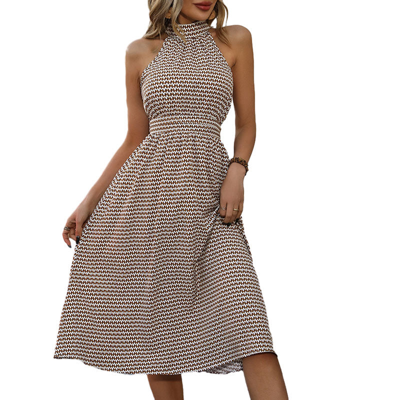 Fashion Women Dress High Waist Plaid Dress - happyshop365247