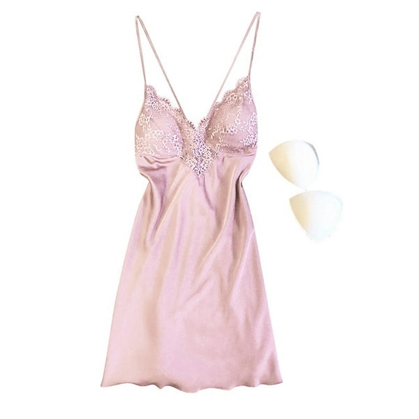 Pijamas Women Pajamas Sexy Lingerie Satin Pajamas Lace Night - happyshop365247