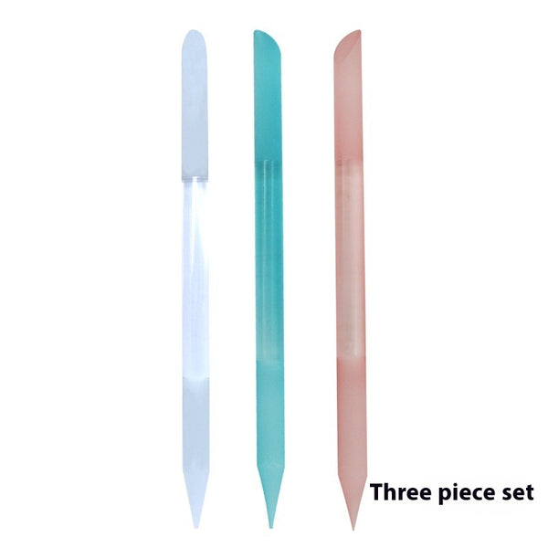 Full-color Cylindrical Glass Nail File Manicure Implement Manicure Household Double-headed Nail-free - happyshop365247