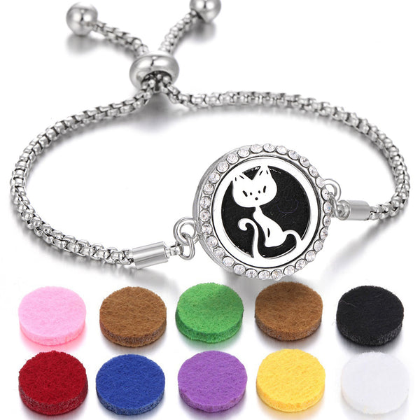 2024 New Kaleidoscope Aromatherapy Bracelet Perfume Essential Oil Diffuser Locket Bracelet Charms Women Aroma Diffuser Jewelry - happyshop365247