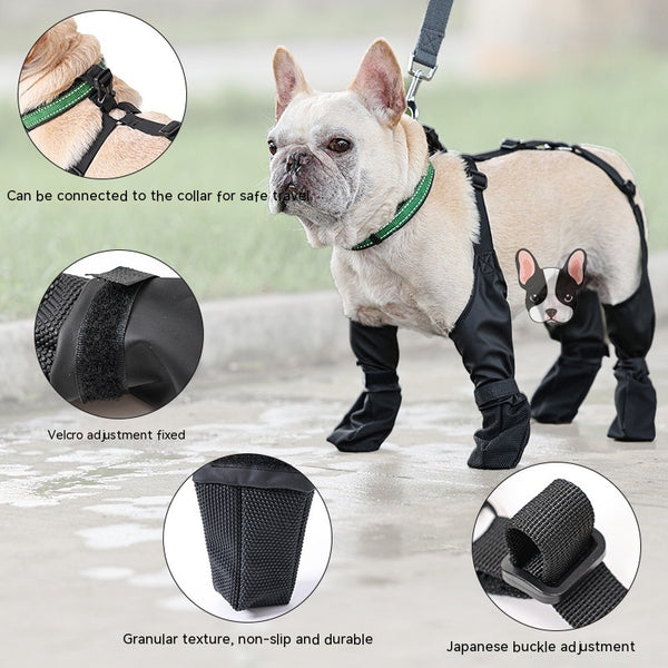 Waterproof Dog Shoes Adjustable Dog Boots Pet Breathbale Shoes For Outdoor Walking Soft French Dog Shoes Pets Paws Protector Pet Products - happyshop365247