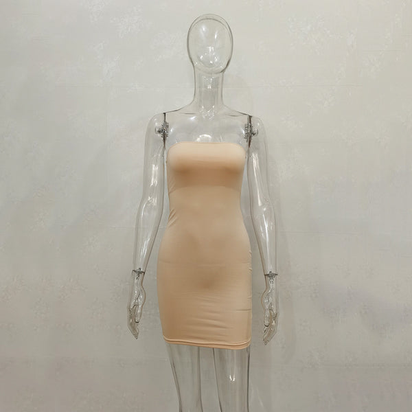 One-line Collar Hip Wrap Hundred Dresses For Women - happyshop365247