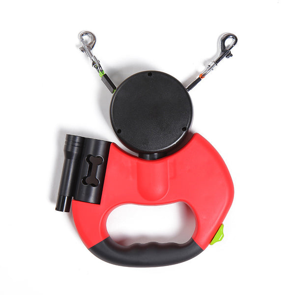 Retractable Dog Leash For Small Dogs Reflective Dual Pet Leash Lead 360 Swivel No Double Dog Walking Leash With Lights Pet Products - happyshop365247