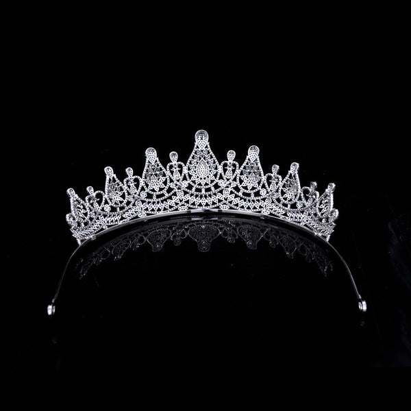 Tiara Micro-inlaid Zircon Crown Wedding Tiara - happyshop365247