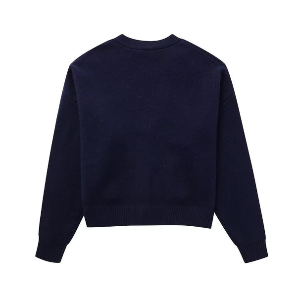 Fall New Women's Clothing Street Fashion V-neck Knitted Jacket - happyshop365247