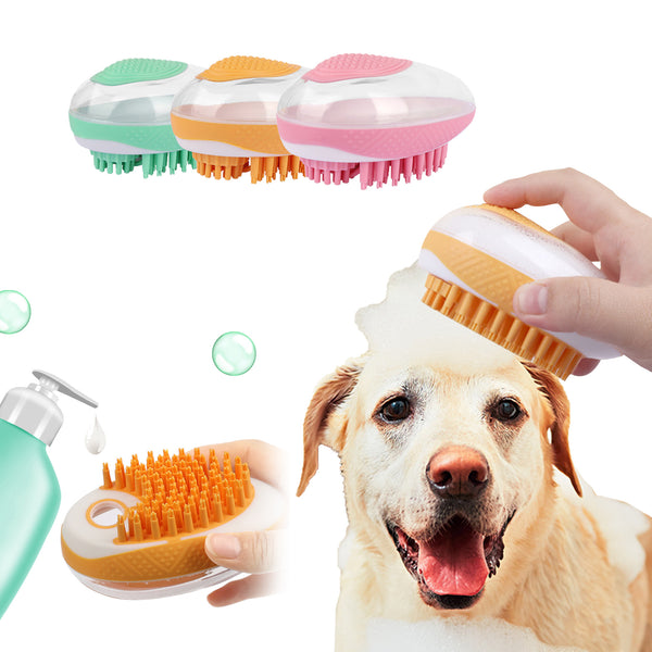 Dog Cat Bath Brush 2-in-1 Pet SPA Massage Comb Soft Silicone Pets Shower Hair Grooming Cmob Dog Cleaning Tool Pet Products - happyshop365247