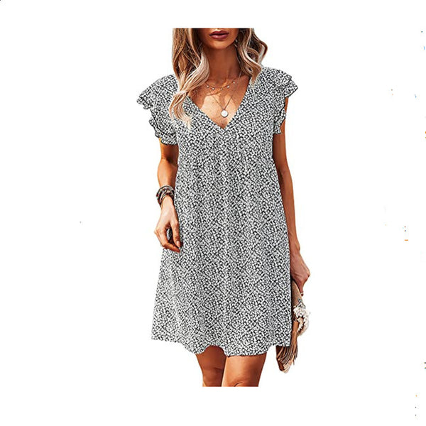 Loose Women's Dresses V-neck Sexy Skirts Amazon Summer New Products - happyshop365247